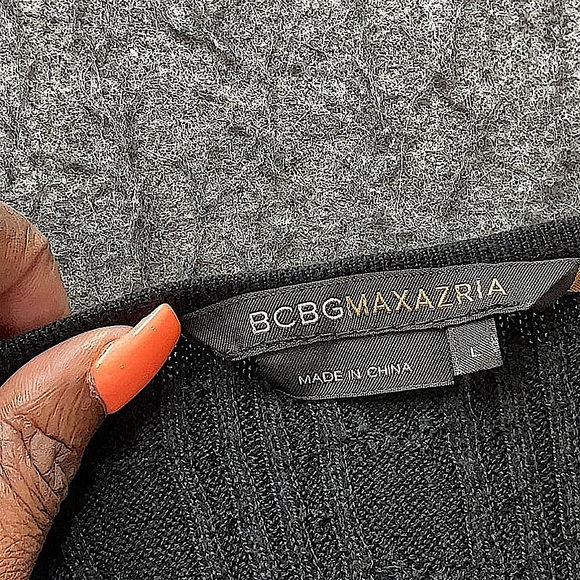 BCBGMAXAZARIA Black Ribbed Knit Cami Sweater Tank Top – Size Large (Fits S/M) - Picture 4 of 7